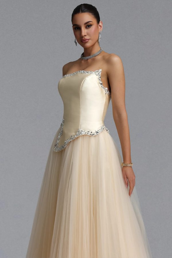 andrea luxury strapless rhinestone satin tulle maxi evening dress 12