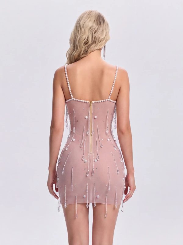 azmirek spaghetti flower fringe mini dress 14