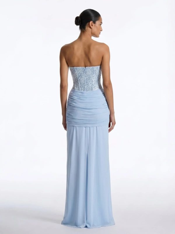 belric strapless scarf rhinestone maxi dress 16