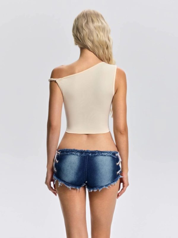 brinova one shoulder printed crop top 16