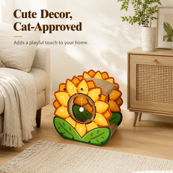 cute sunflower shaped cat scratcher house 16
