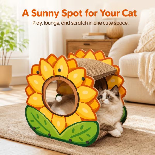 cute sunflower shaped cat scratcher house 19