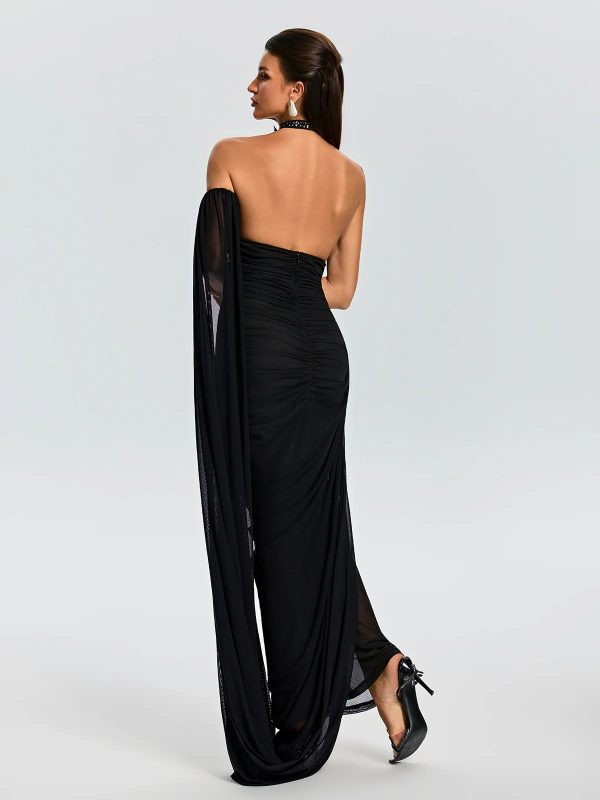 dravionel rhinestone draped maxi dress 16
