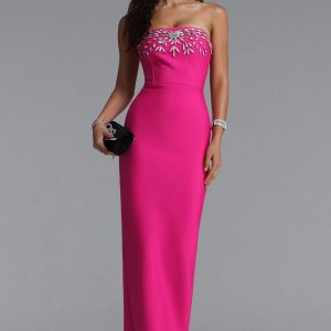 emilee choker rhinestone bandage maxi dress 11