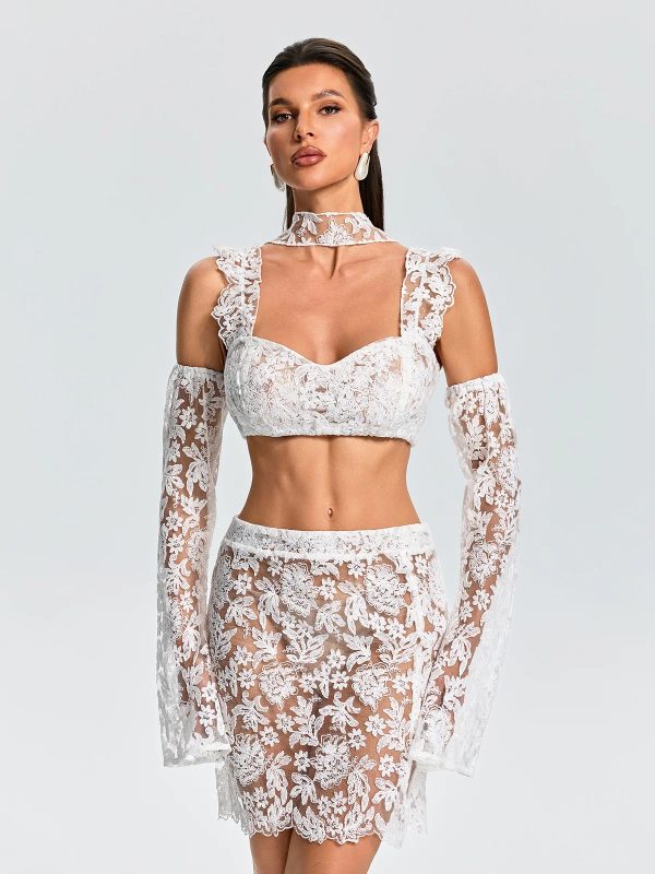 ezria scarf lace skirt set 12