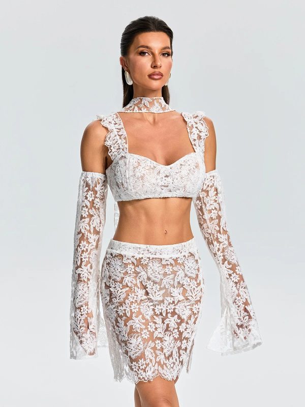 ezria scarf lace skirt set 15
