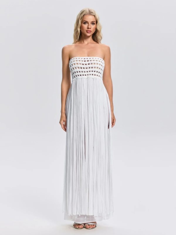 faysal strapless crochet fringe maxi dress 12