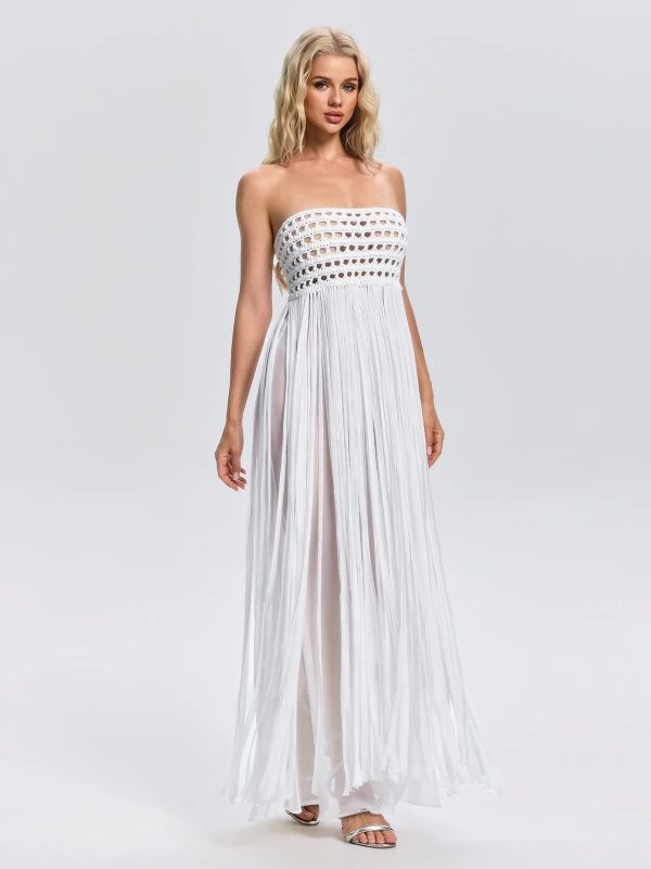 faysal strapless crochet fringe maxi dress 14