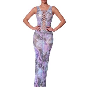 ferosin rhinestone printed maxi dress 11 ferosin rhinestone printed maxi dress 11