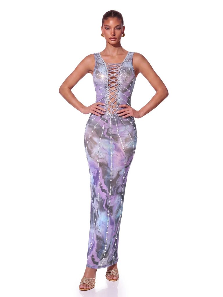 ferosin rhinestone printed maxi dress 11