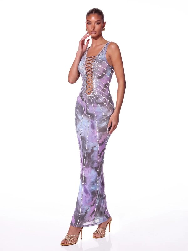 ferosin rhinestone printed maxi dress 12