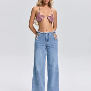 fleta halterneck floral rhinestone top 11