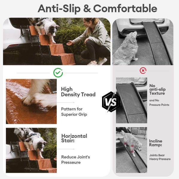 foldable dog stairs for car with wide non slip steps 13