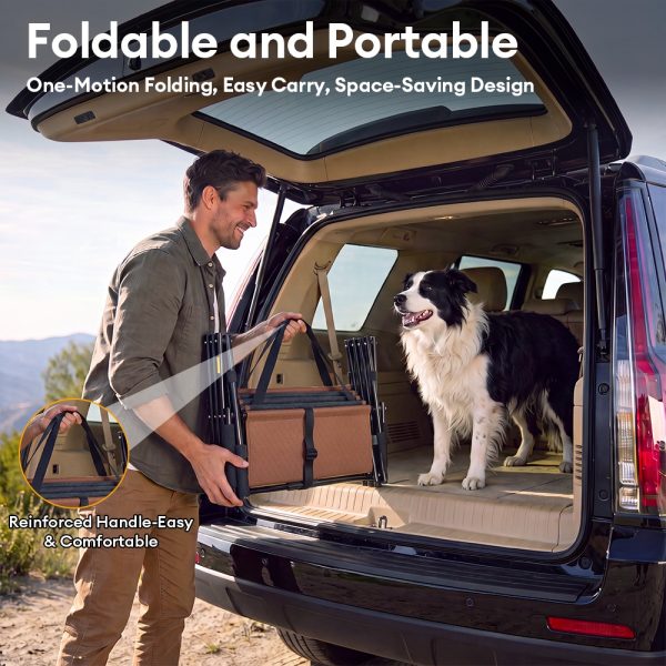 foldable dog stairs for car with wide non slip steps 16