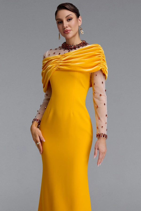 galvethor crystal mesh ruched maxi dress 26
