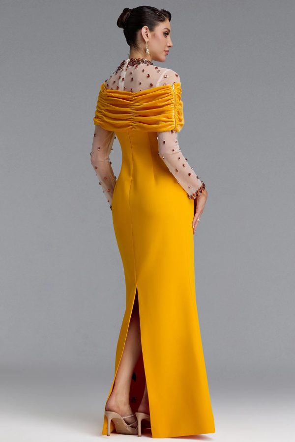 galvethor crystal mesh ruched maxi dress 28