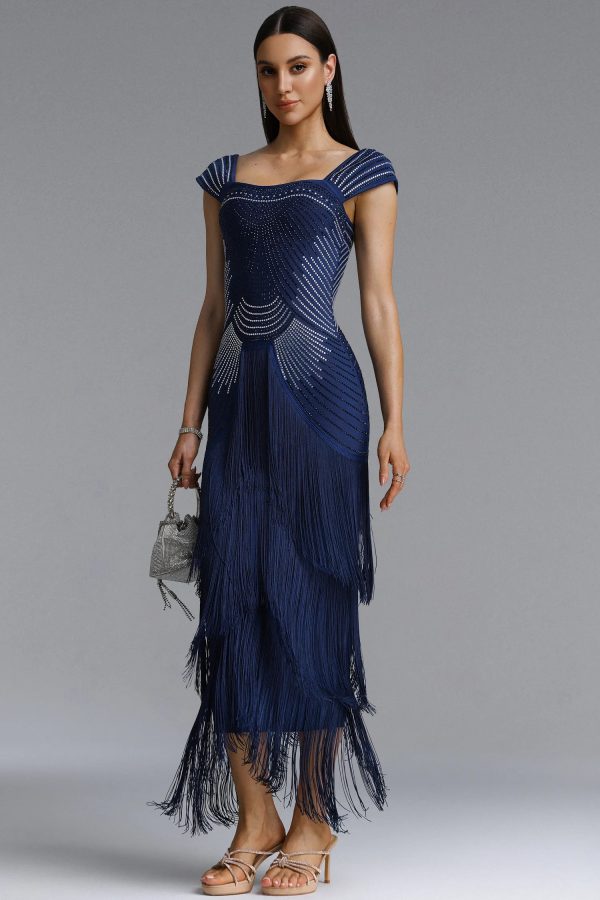 hatice rhinestone fringe bandage maxi dress 15