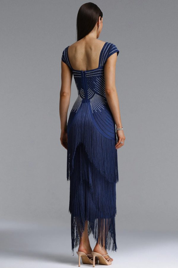 hatice rhinestone fringe bandage maxi dress 16