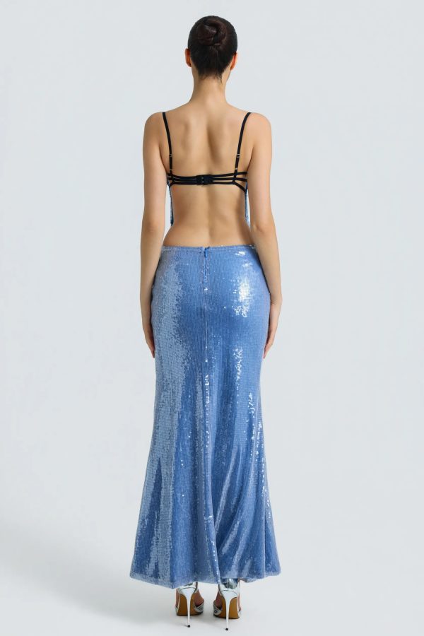kayvor spaghetti sequin maxi dress 666