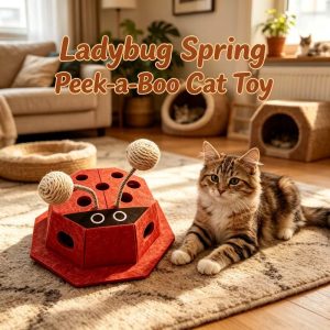 ladybug spring peek a boo cat toy 11