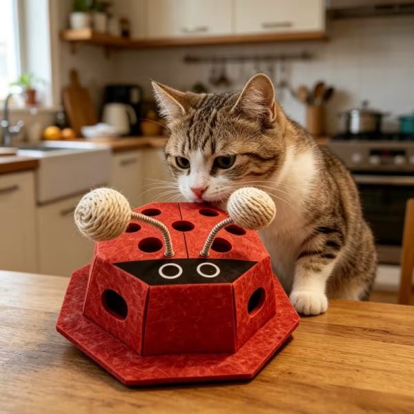 ladybug spring peek a boo cat toy 12