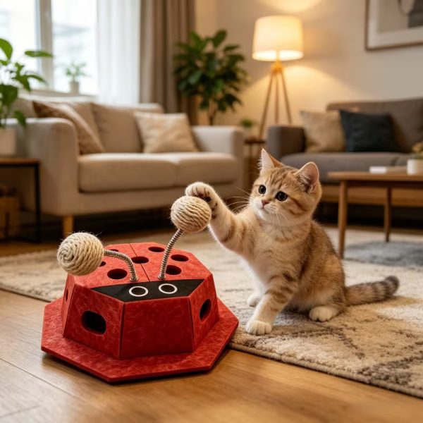 ladybug spring peek a boo cat toy 14