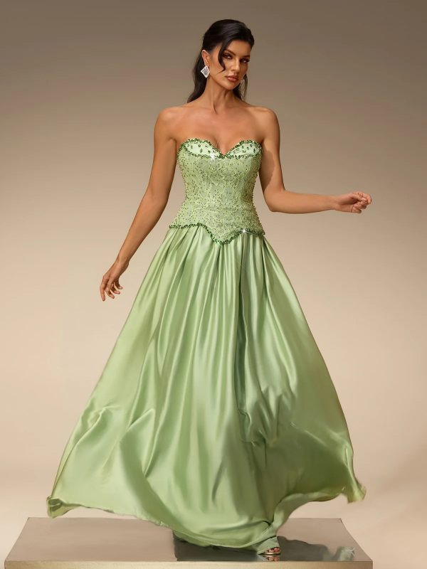 lorvena strapless crystal satin maxi dress 12