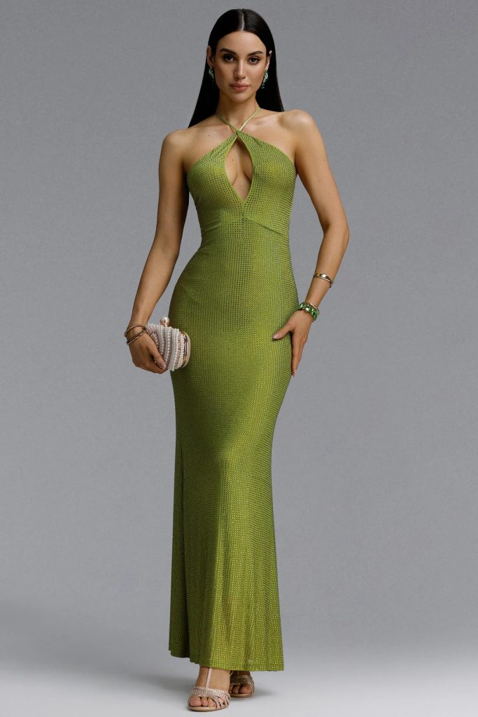 nailah halter cutout full sequin fluorescent maxi dress 11