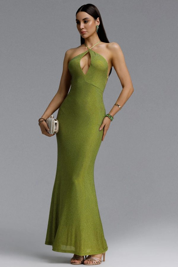 nailah halter cutout full sequin fluorescent maxi dress 15