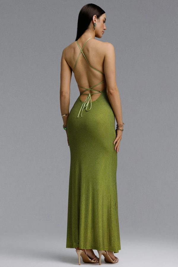 nailah halter cutout full sequin fluorescent maxi dress 16