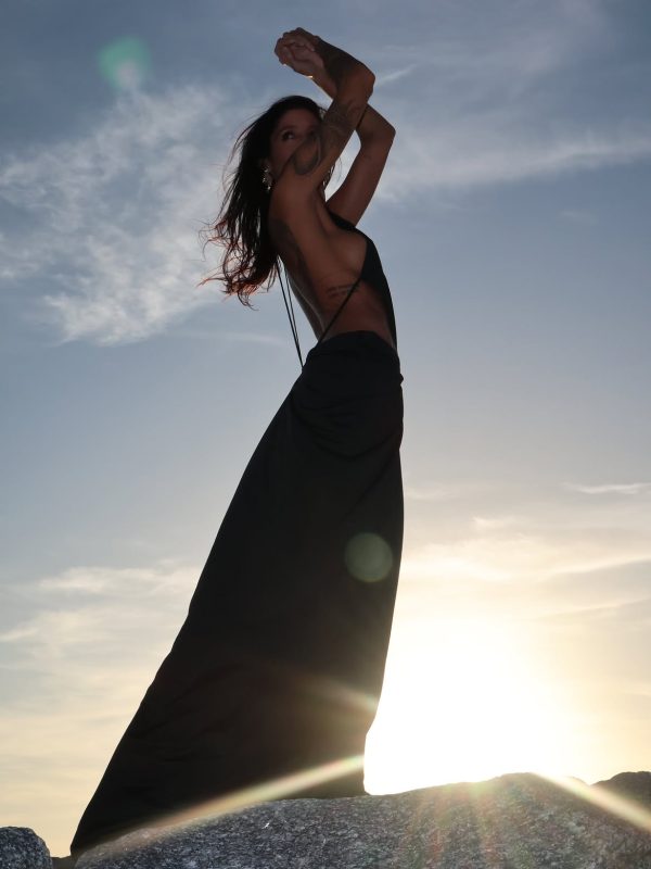 norvalen backless cutout draped maxi dress in black 23