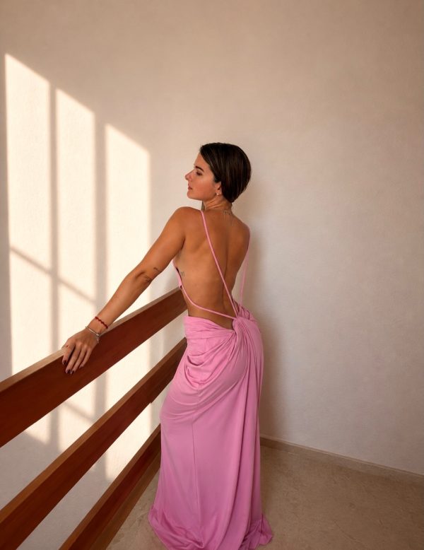 norvalen backless cutout draped maxi dress in pink 21