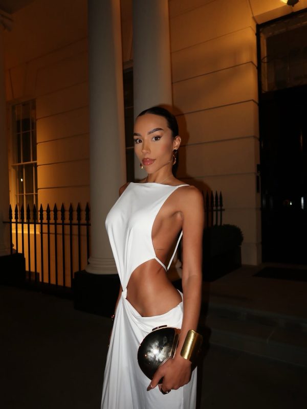 norvalen backless cutout draped maxi dress in white 26