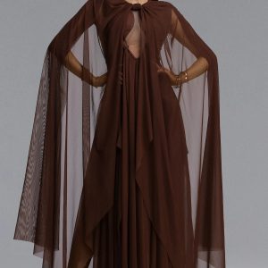 paul vintage halter twist knot cutout flowing panel maxi dress 11