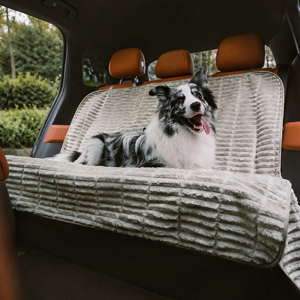ribbed plush waterproof dog car seat cover 11