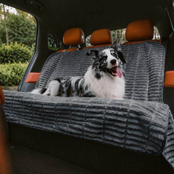 ribbed plush waterproof dog car seat cover 12