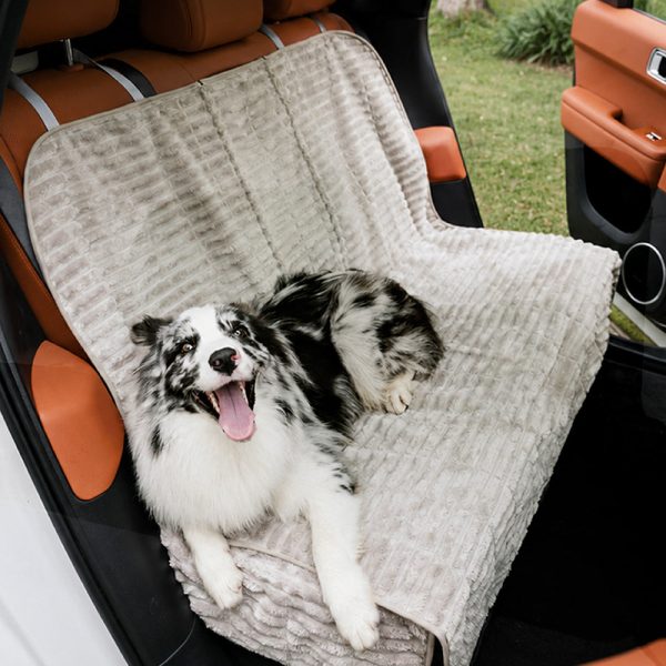 ribbed plush waterproof dog car seat cover 14