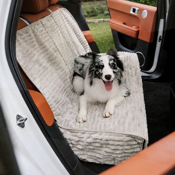 ribbed plush waterproof dog car seat cover 15