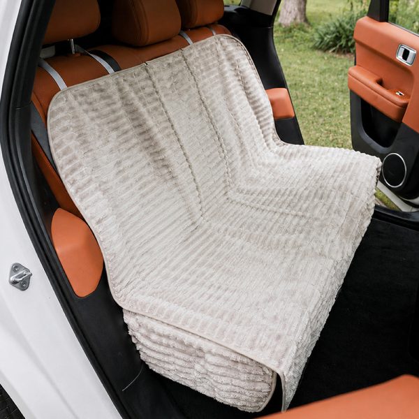 ribbed plush waterproof dog car seat cover 18