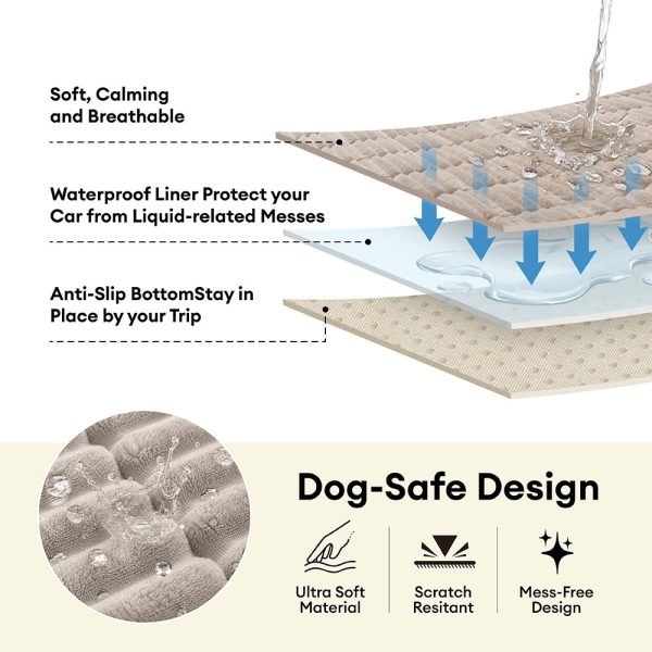 ribbed plush waterproof dog car seat cover 22