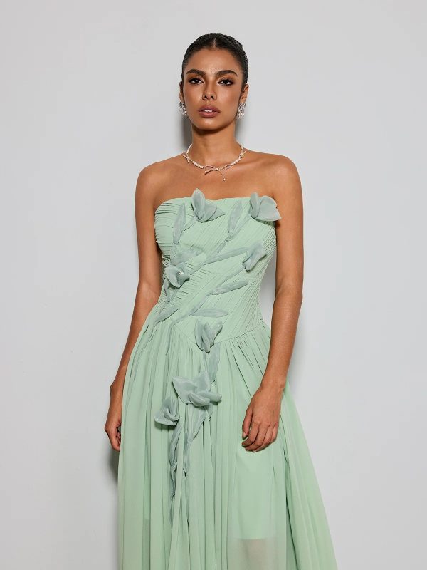 rosary strapless flower maxi dress 13
