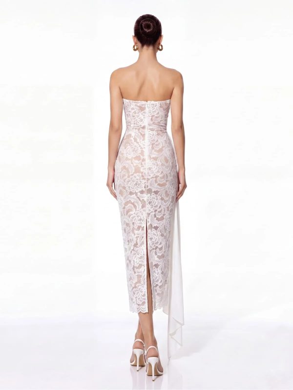 roslen strapless lace maxi dress in white 14