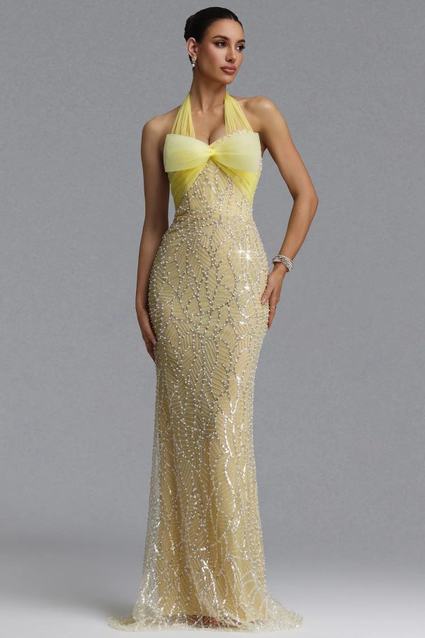 sagoni elegant beaded sheer mesh mermaid maxi evening dress 11