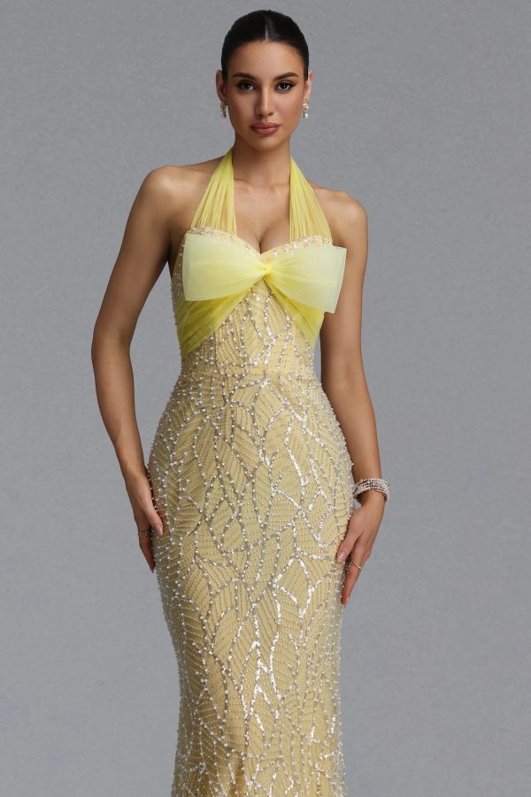 sagoni elegant beaded sheer mesh mermaid maxi evening dress 12