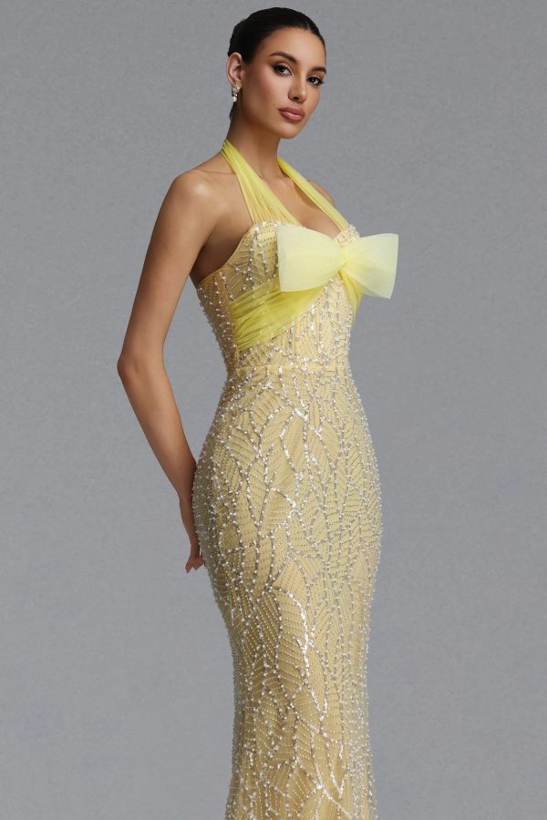 sagoni elegant beaded sheer mesh mermaid maxi evening dress 14
