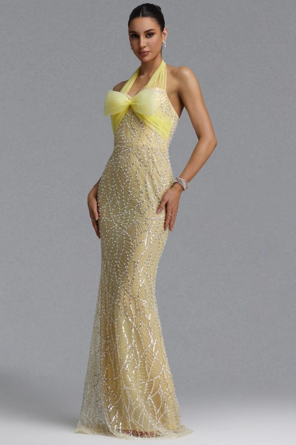 sagoni elegant beaded sheer mesh mermaid maxi evening dress 15
