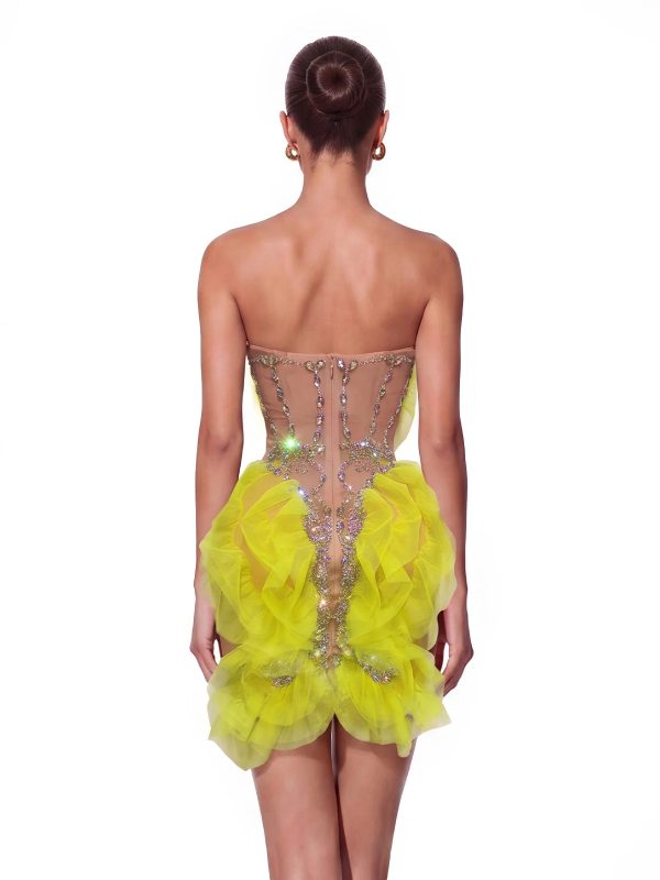 sovrin strapless mesh crystal mini dress 14