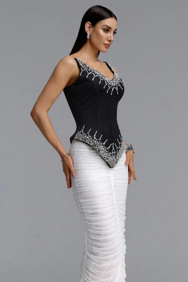temaie rhinestone two piece maxi dress 14