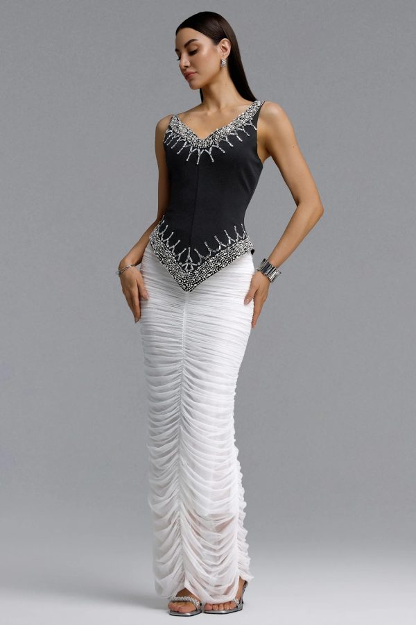 temaie rhinestone two piece maxi dress 15
