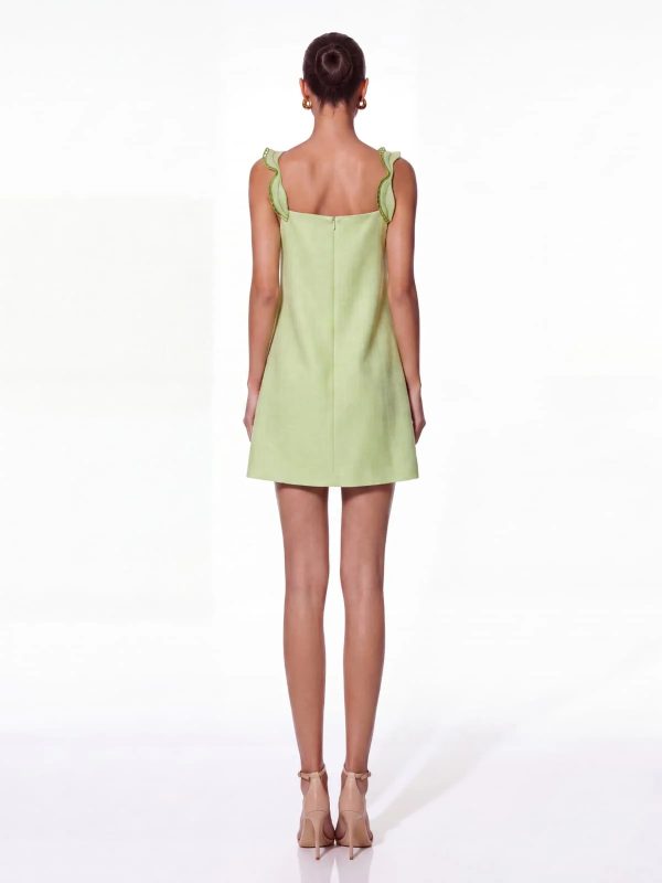 thornric sleeveless embroidered mini dress in green 14